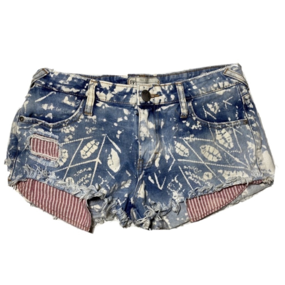 Free People high waist distressed bleached shorts